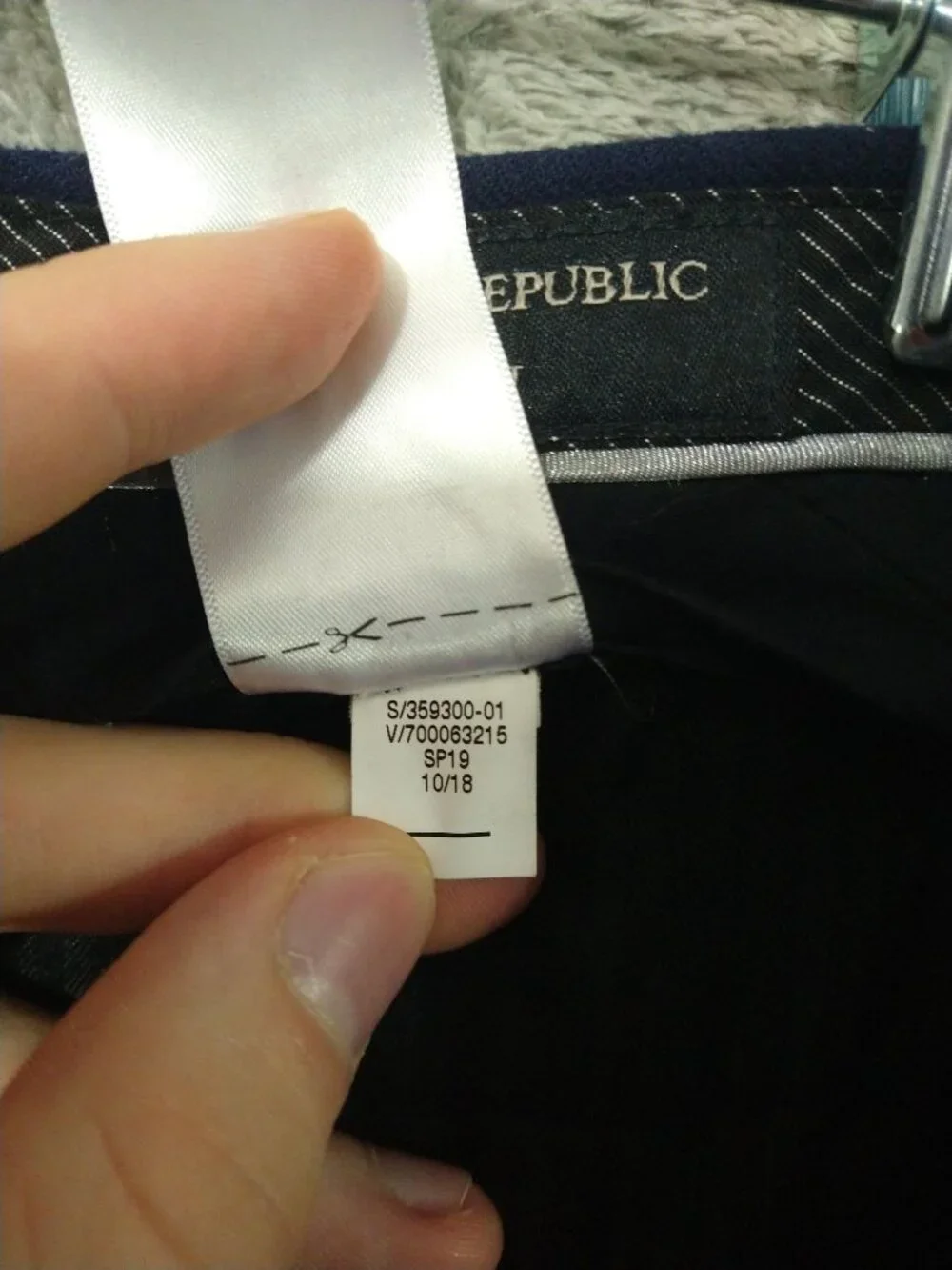 Banana Republic Dress Pants Mens 35x32 Blue Aiden Flat Front Stretch Preppy
